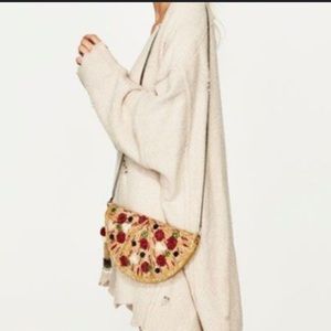 ZARA PIZZA BEADED CROSSBODY BAG